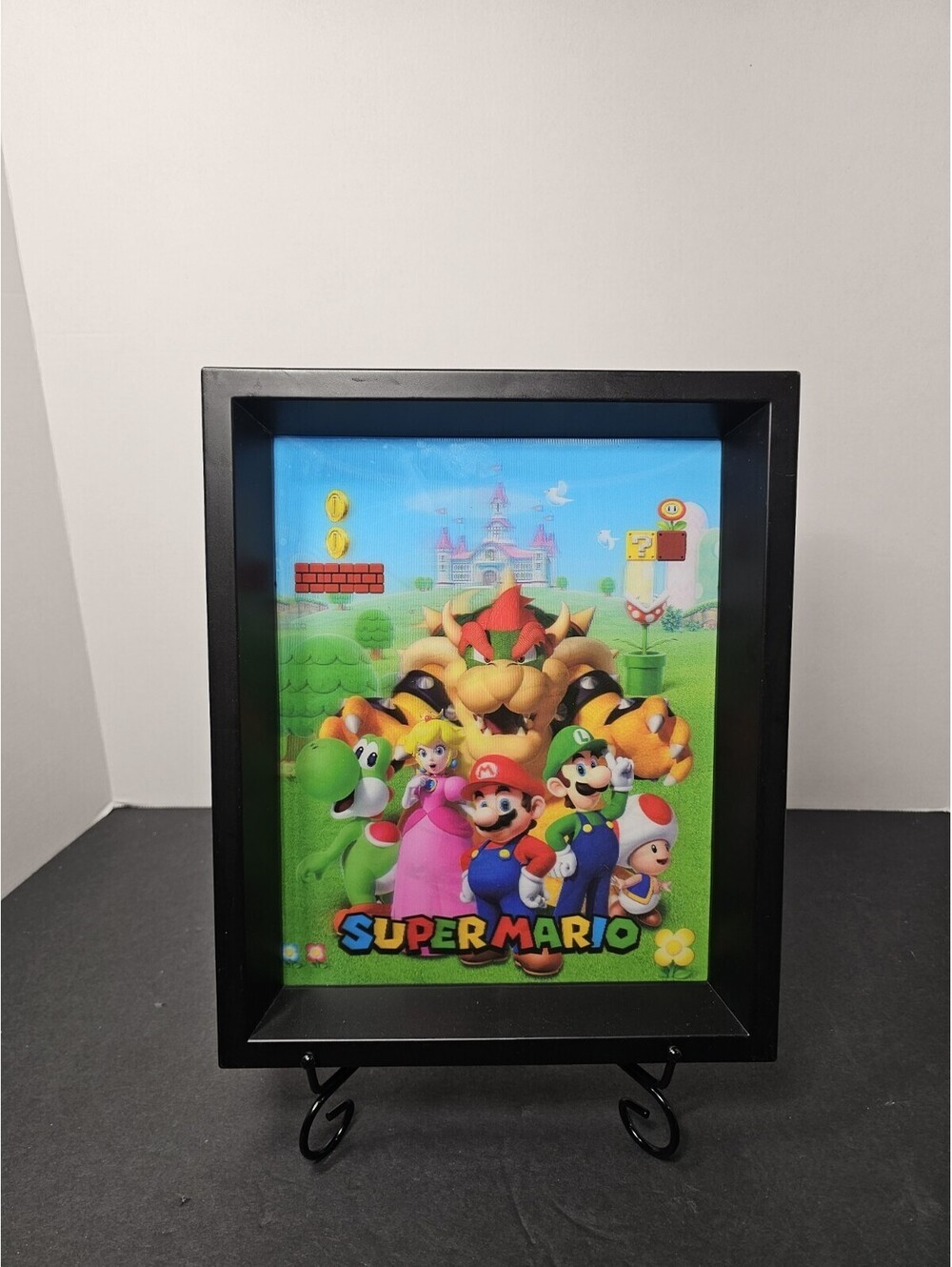 Nintendo: Super Mario Bros 3D Lenticular Shadow Box - Collectible Gaming Art